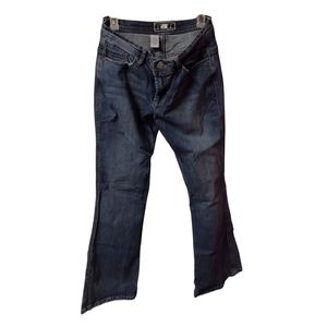 A) R4R Jeans Juniors Size 15 Bootcut Dark Wash Denim – Stretch Mid-Rise Jeans